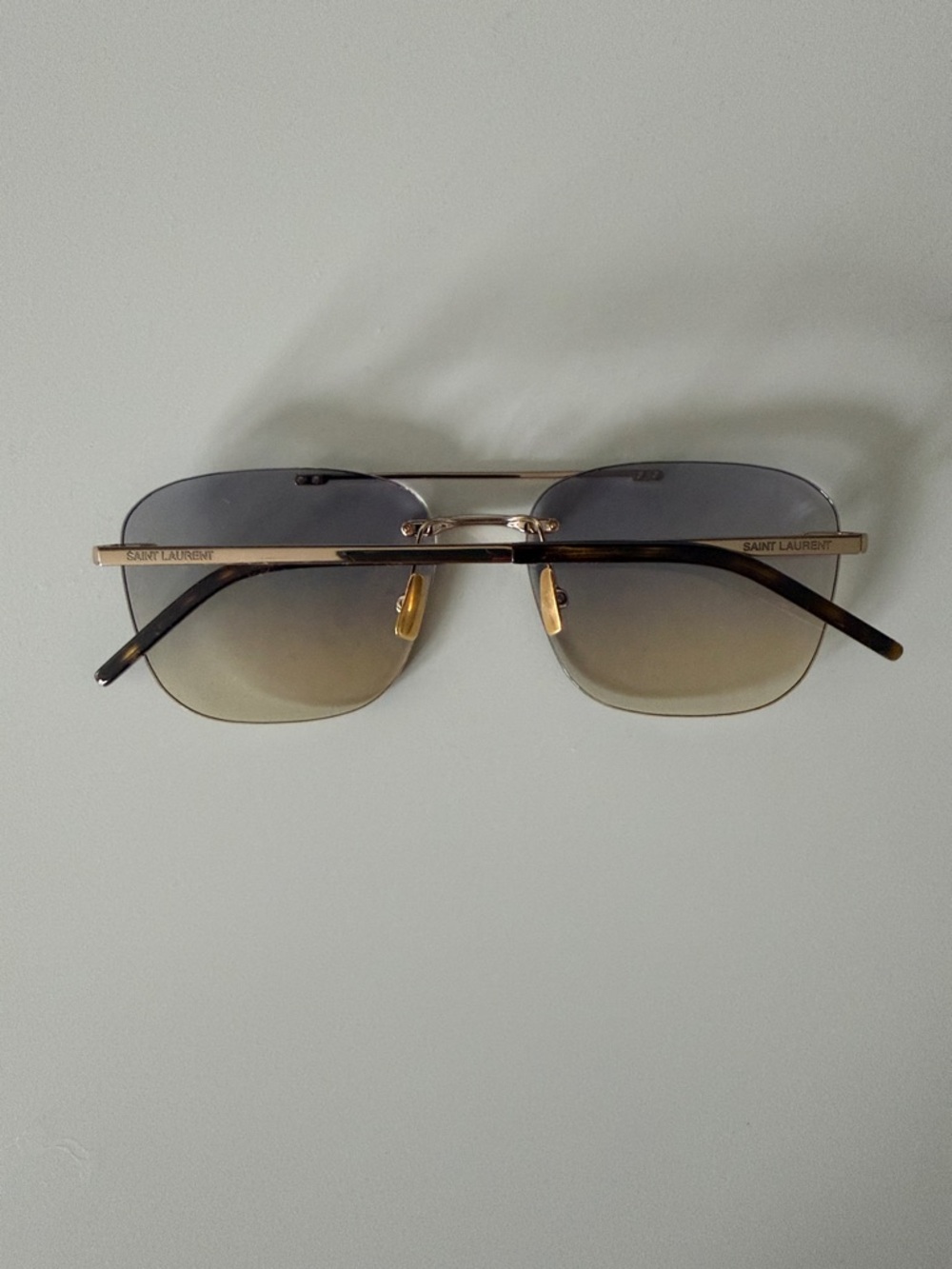 Saint Laurent Rimless Gradient Sunglasses - Brown/Gray - Picture 3 of 7